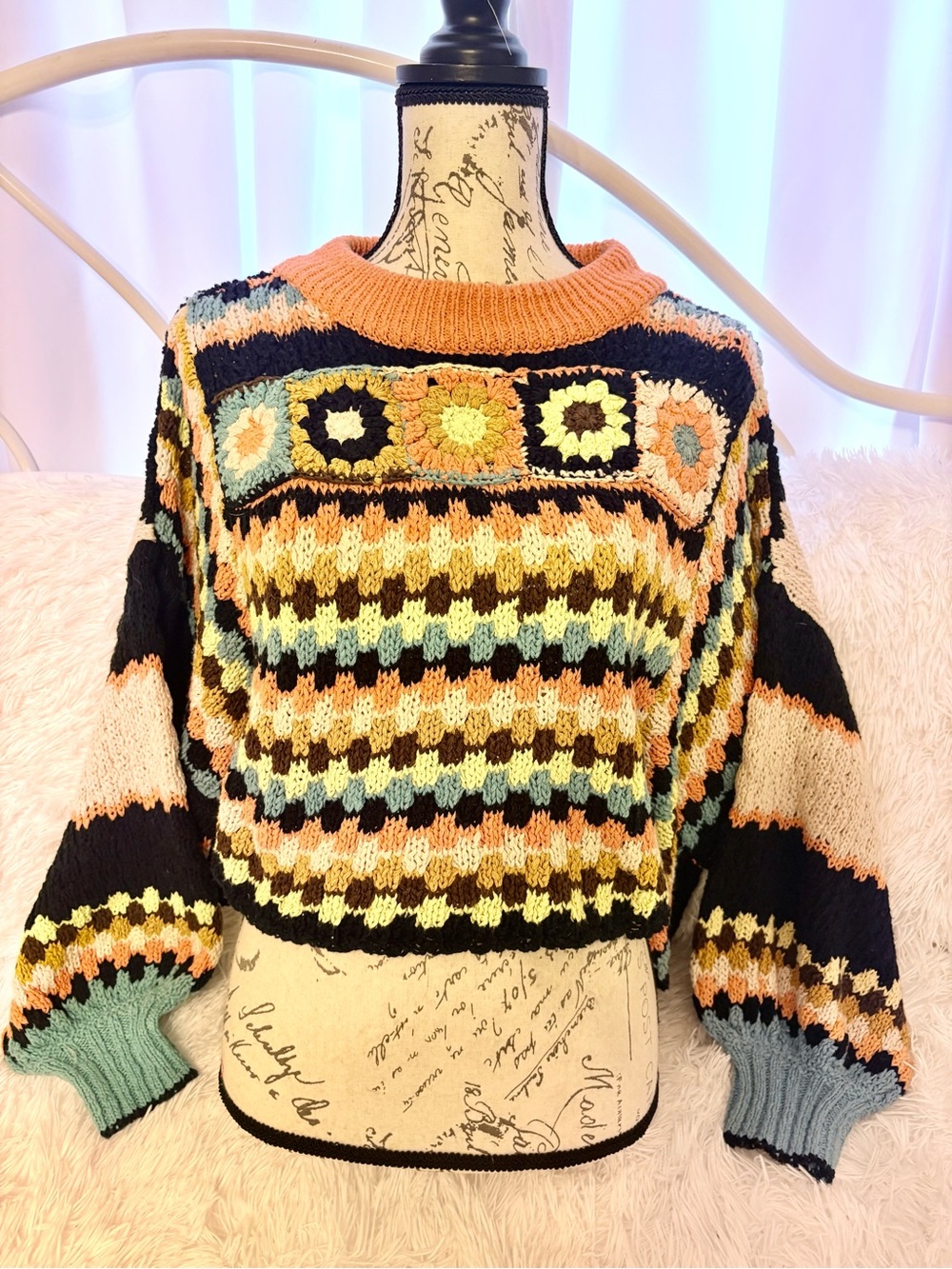 Free People Crochet-Pattern Women’s Sweater